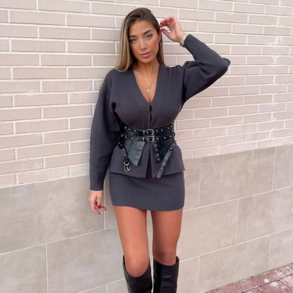 NWT Zara Studded Leather Cummerbund - Picture 3 of 16